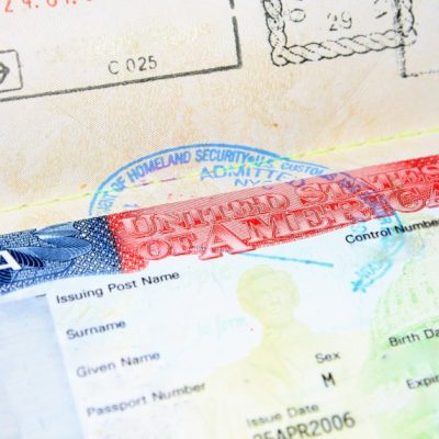 empty J1 USA visa for man